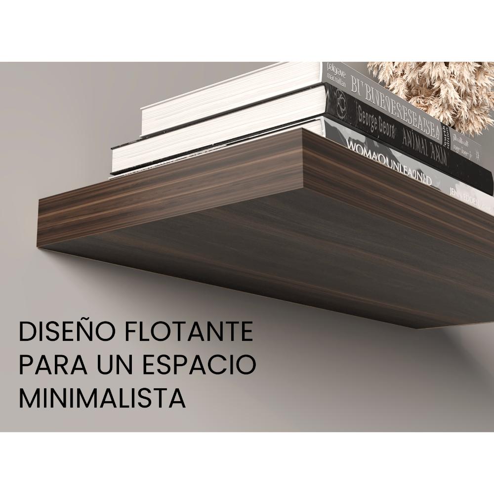 Repisa Flotante Maca, Caoba, con Espacio para Ubicar Objetos