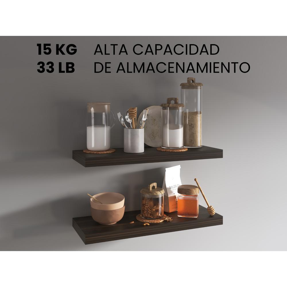 Repisa Flotante Maca, Caoba, con Espacio para Ubicar Objetos