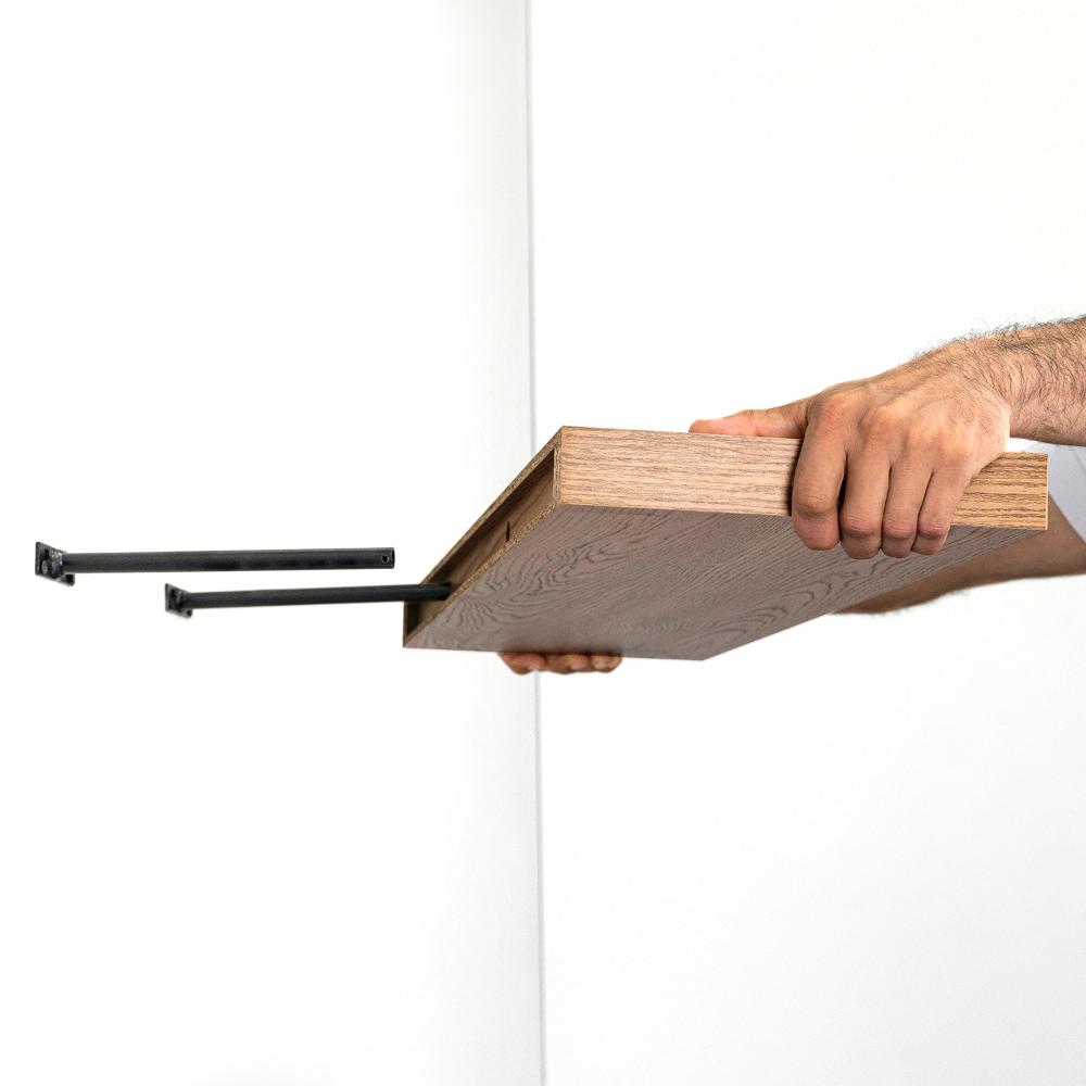 Repisa Flotante Maca X2, Macadamia, con espacio para ubicar objetos ZF