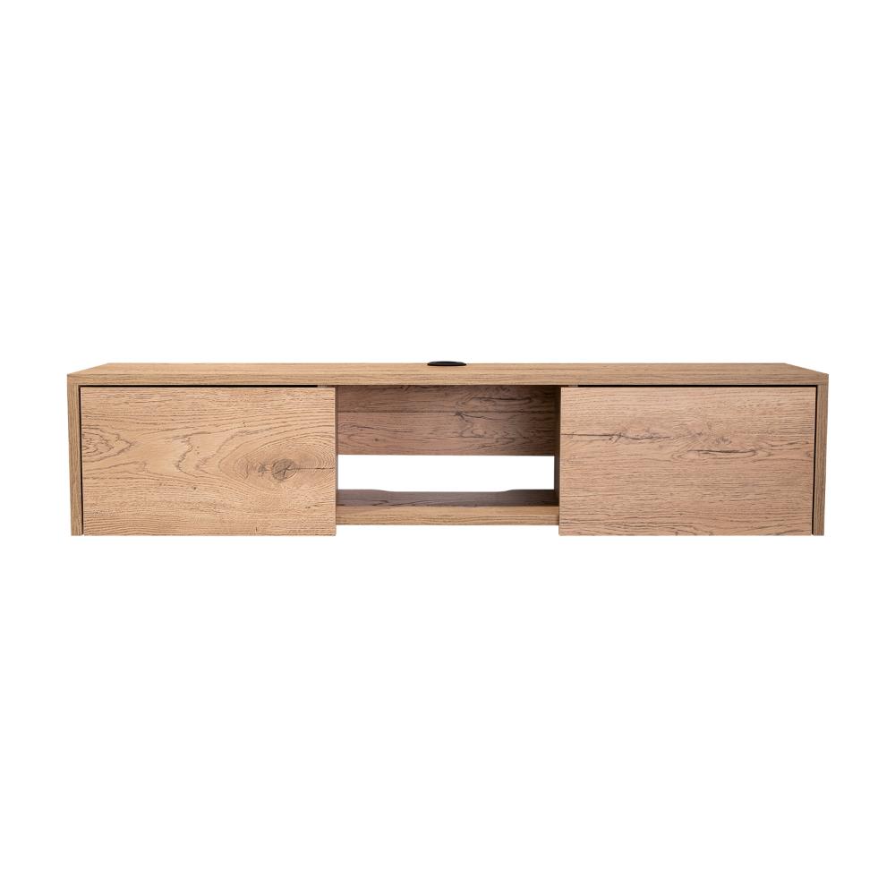 Mesa Para Tv Flotante Gleid, Macadamia, con Dos Puertas Abatibles sin inv
