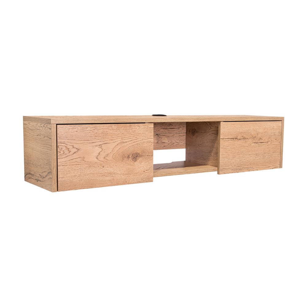Mesa Para Tv Flotante Gleid, Macadamia, con Dos Puertas Abatibles sin inv