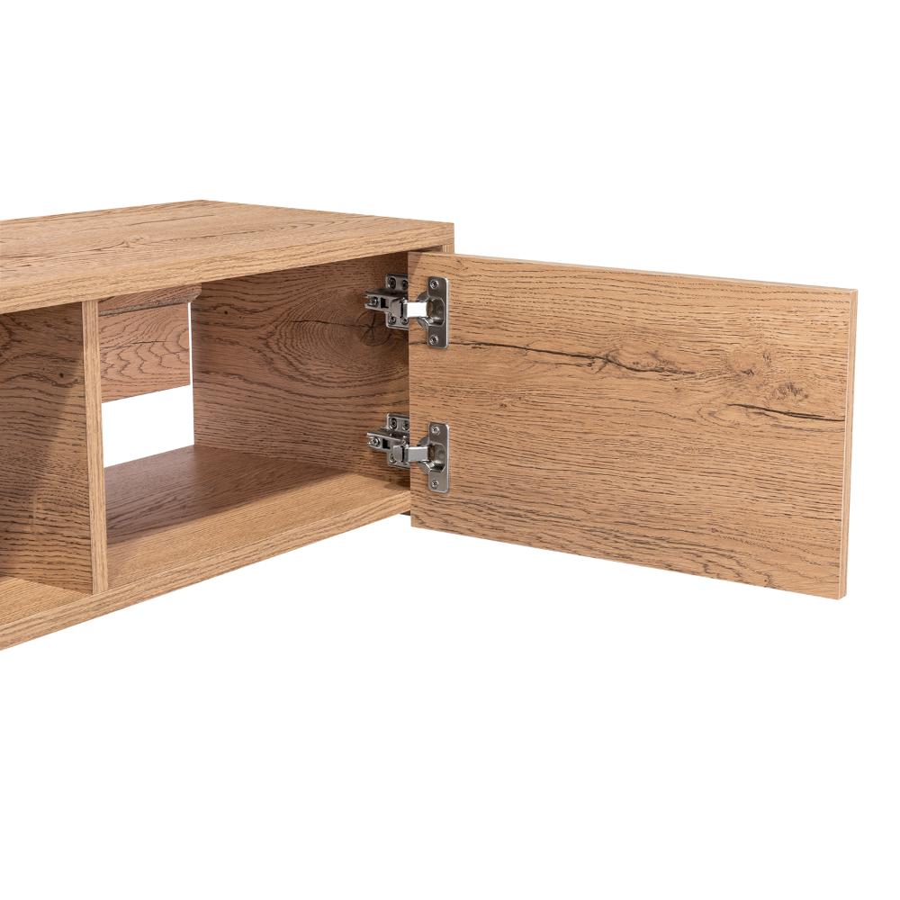 Mesa Para Tv Flotante Gleid, Macadamia, con Dos Puertas Abatibles sin inv