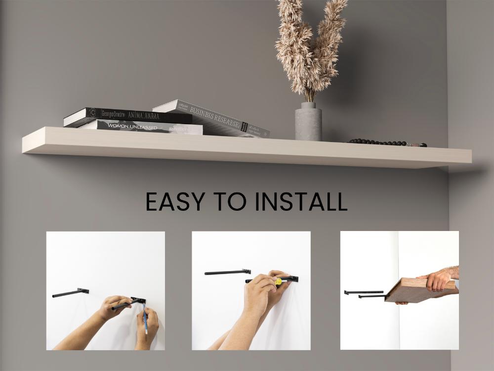 Repisa Flotante Shelf 120, Nevado, con espacio para colocar objetos decorativos X2 unidades ZF