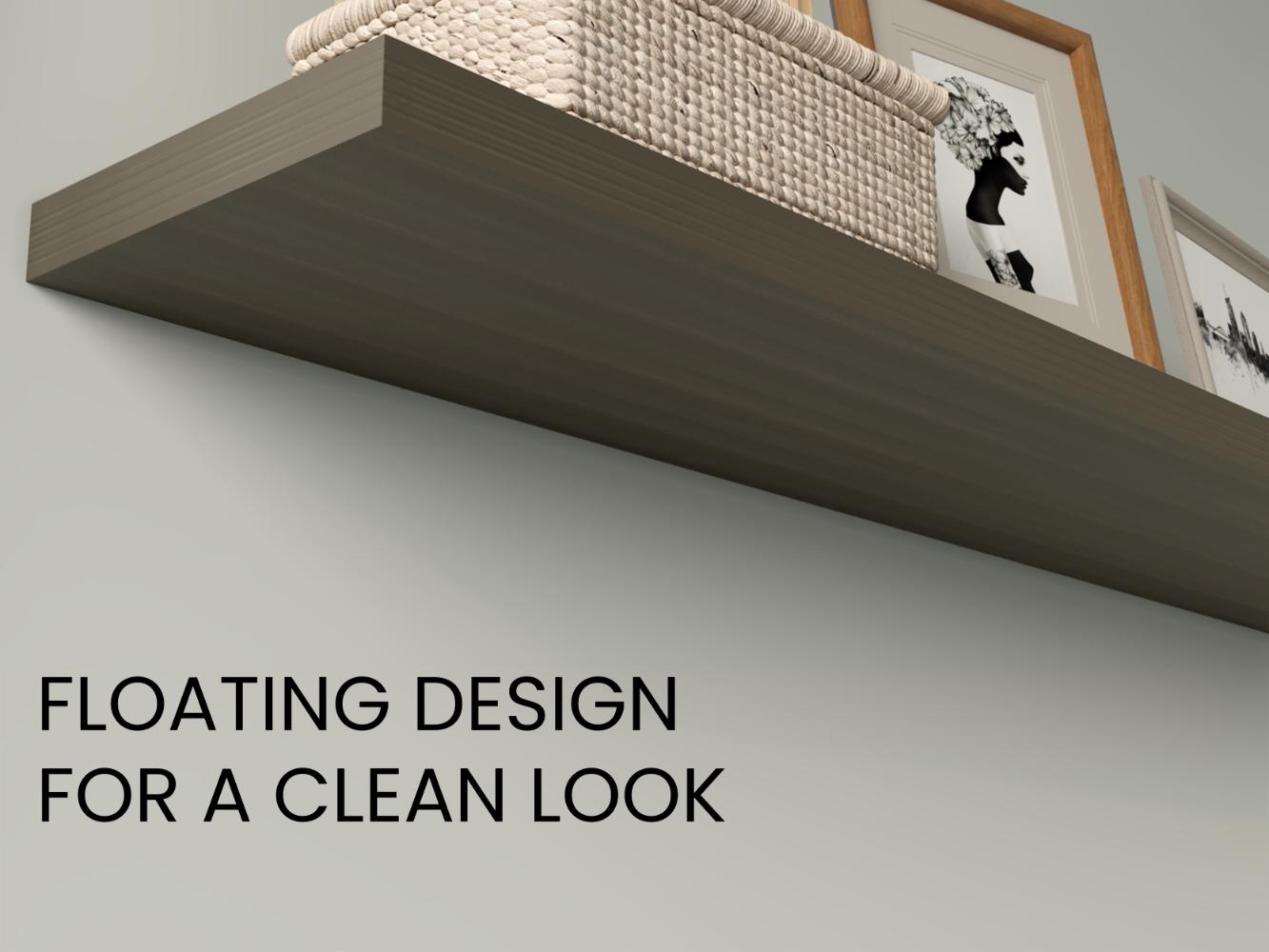 Repisa Flotante Shelf 120, Canela, con espacio para colocar objetos decorativos X2 unidades