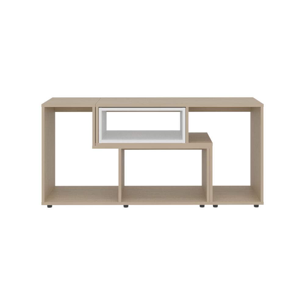 Mesa Para Tv Ascher, Cartagena y Blanco, con Espacio Para Televisor de 50 Pulgadas