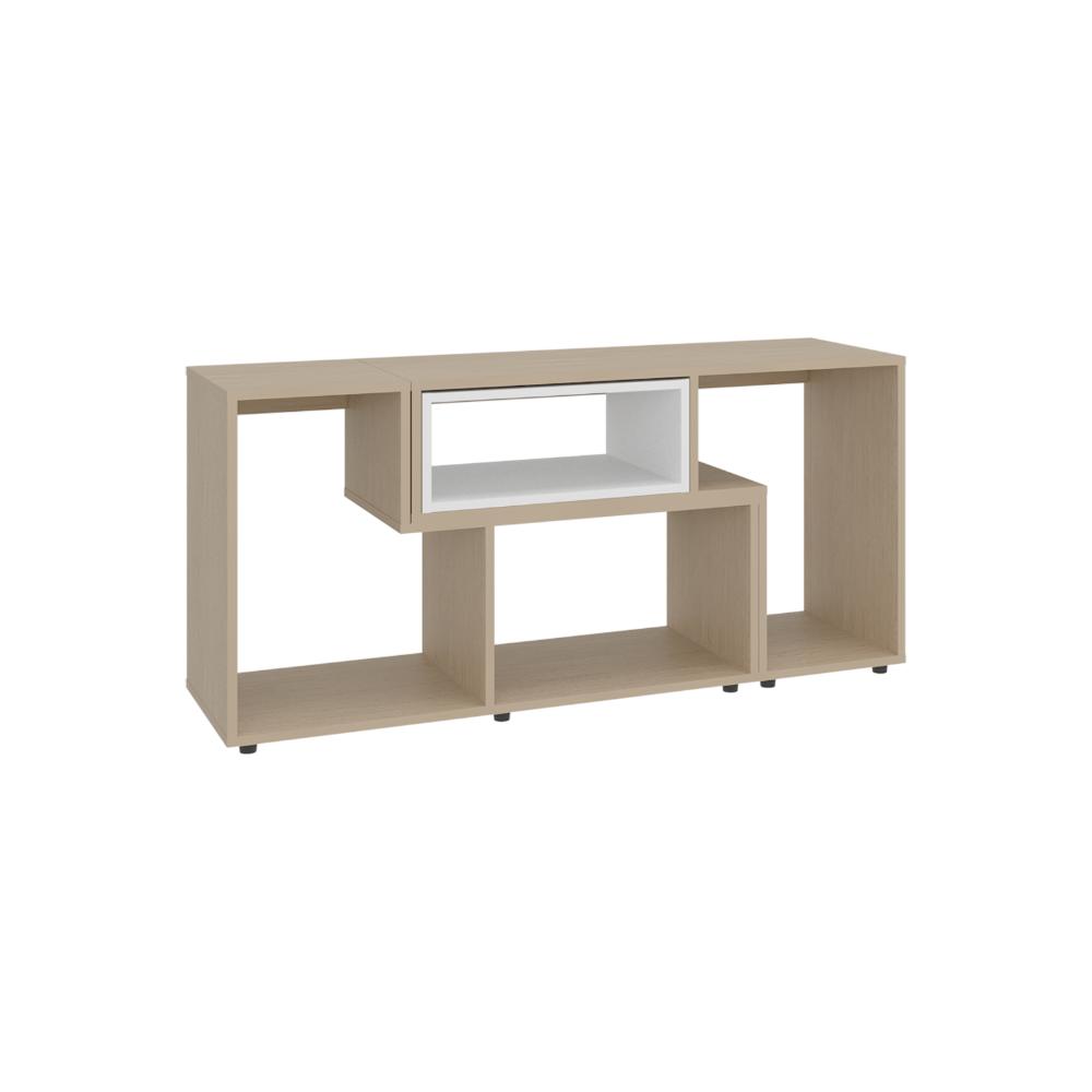 Mesa Para Tv Ascher, Cartagena y Blanco, con Espacio Para Televisor de 50 Pulgadas