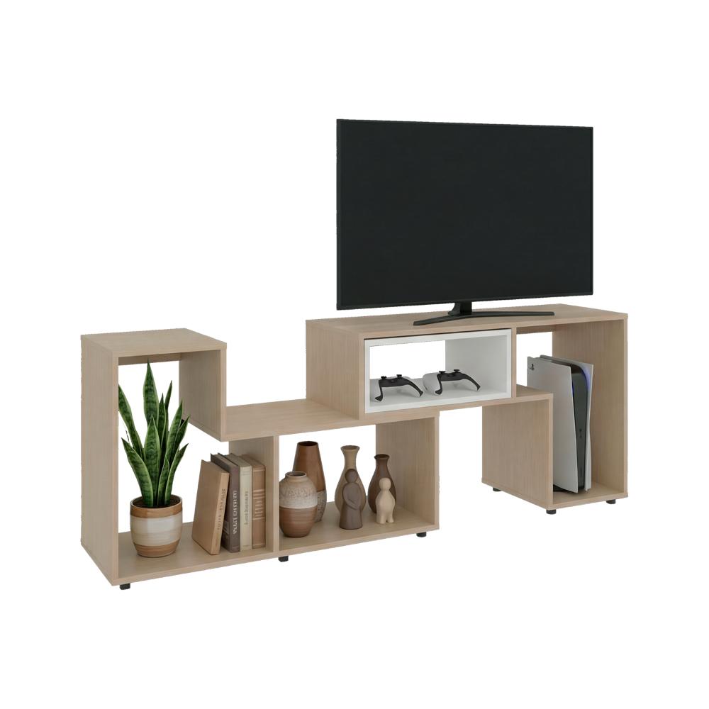 Mesa Para Tv Ascher, Cartagena y Blanco, con Espacio Para Televisor de 50 Pulgadas