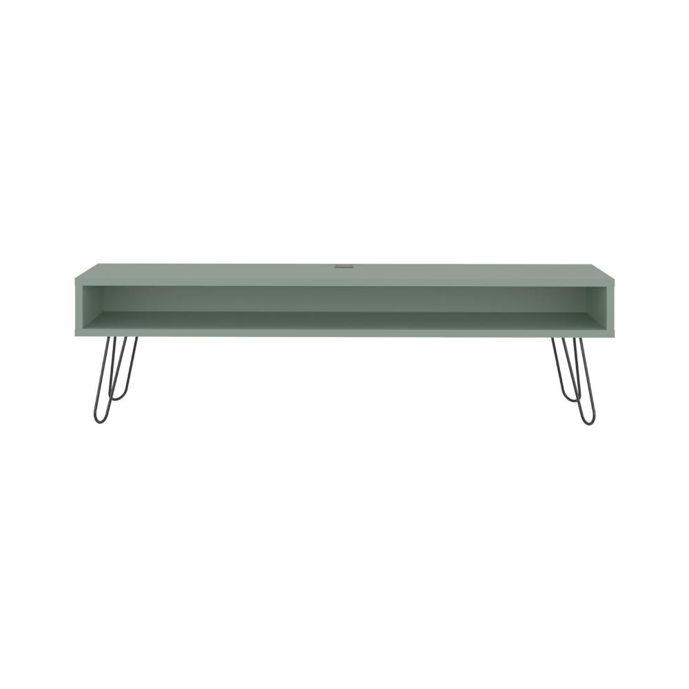 Mesa Para Tv Ralf, Agave, con patas metálicas y espacio de tv hasta 70 pulgadas