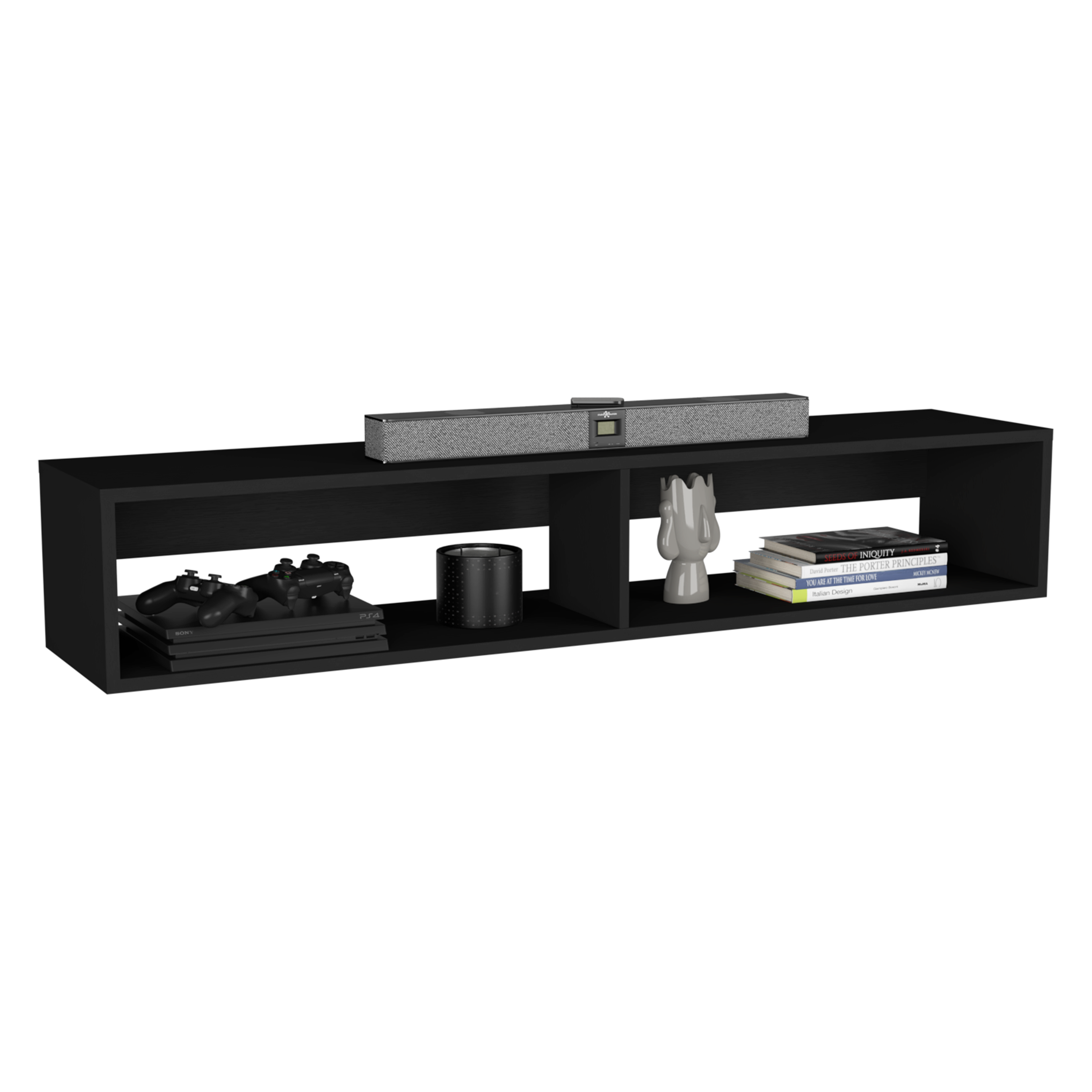 Combo Esencial, Incluye Barra de Sonido y Repisa Flotante para TV