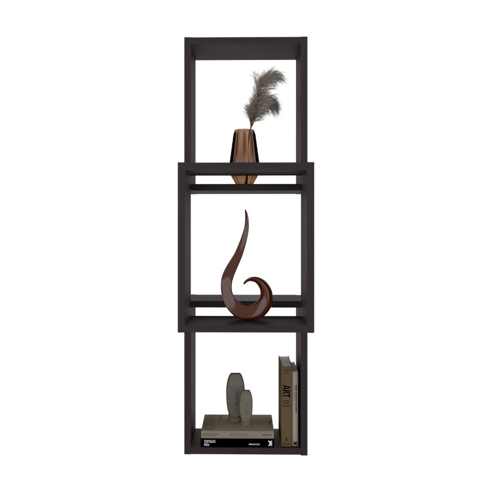 Repisa Pared Seyner, Wengue, Tres cubos con espacio para colocar objetos decorativos ZF