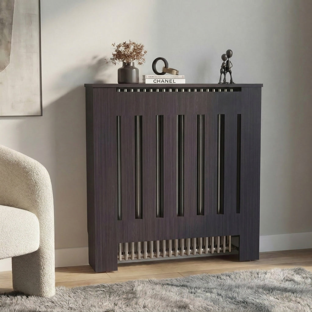 Cubierta para Radiador Linn, Wengue, cuenta con espacio para colocar objetos decorativos ZF