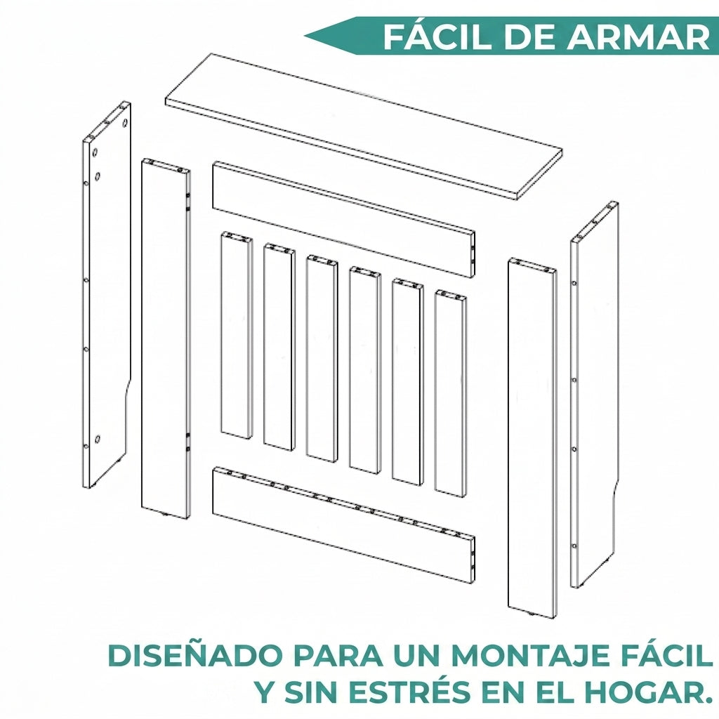 Cubierta para Radiador Linn, Wengue, cuenta con espacio para colocar objetos decorativos ZF