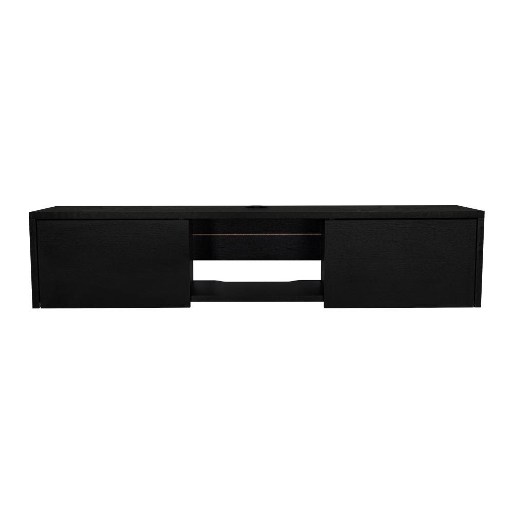 Mesa Para Tv Flotante Gleid, Wengue, con Dos Puertas Abatibles