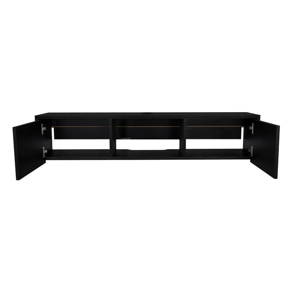 Mesa Para Tv Flotante Gleid, Wengue, con Dos Puertas Abatibles