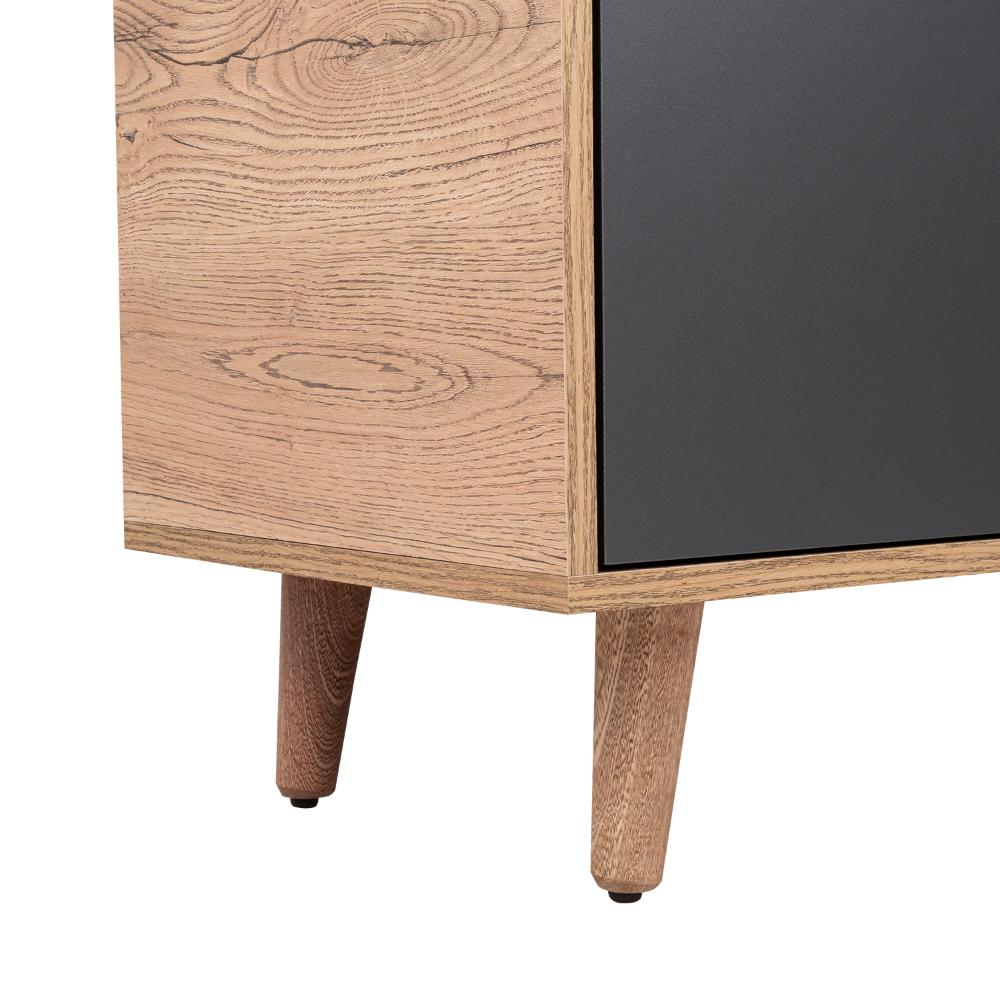 Mesa Para Tv Nashira, Fresno Europeo y Plata Oscuro, Con Espacio Para Televisor de Hasta 65 Pulgadas