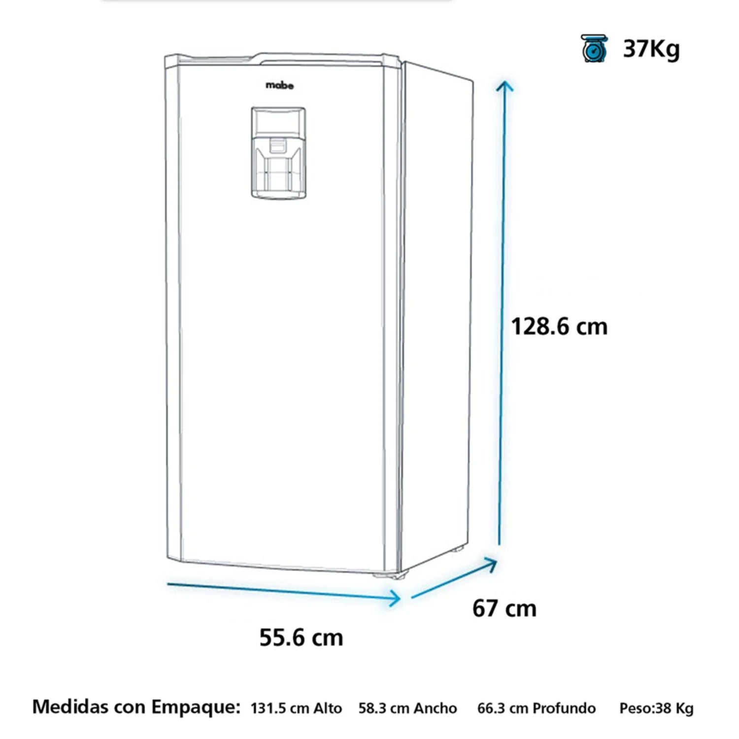 Nevera Mabe Frost Una Puerta 205 Litros, Gris