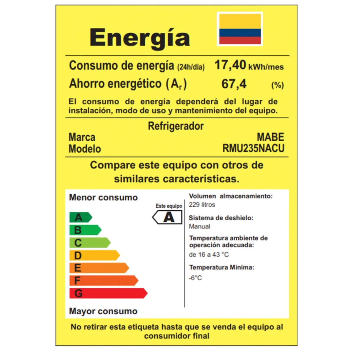 Nevera Mabe Frost Una Puerta 229 Litros Inoxidable