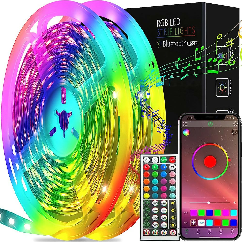 Cinta de Luz LED 30mts Bluetooth 5050 RGB + Control