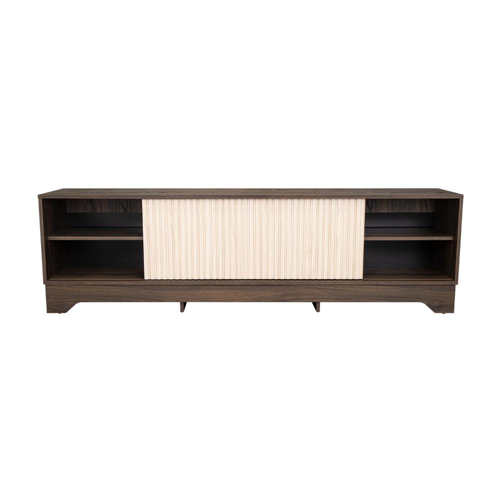 Mesa para TV Smith, Nogal Europeo y Roble Natural , con puerta corrediza
