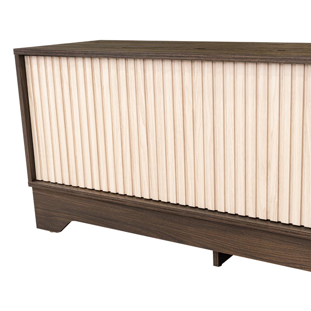 Mesa para TV Smith, Nogal Europeo y Roble Natural , con puerta corrediza