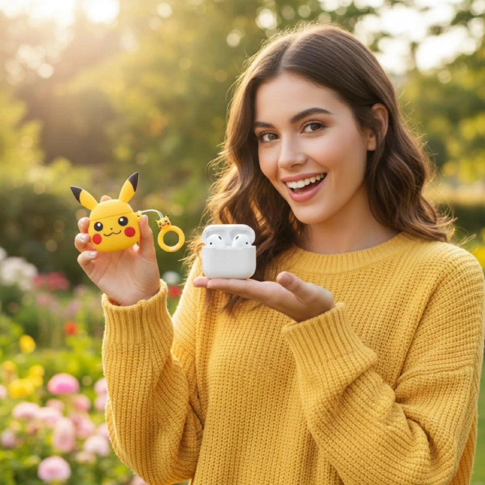 Forro Para Audifonos Series 4 Antigolpes con Diseño Pikachu