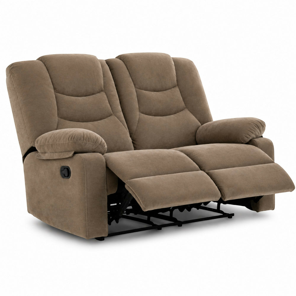Sofá Reclinable De 2 Puestos Color Café Kalerin Premium