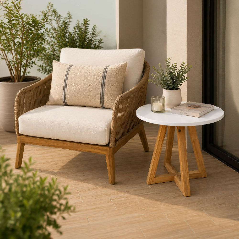 Mesa Auxiliar Cotton, Blanca