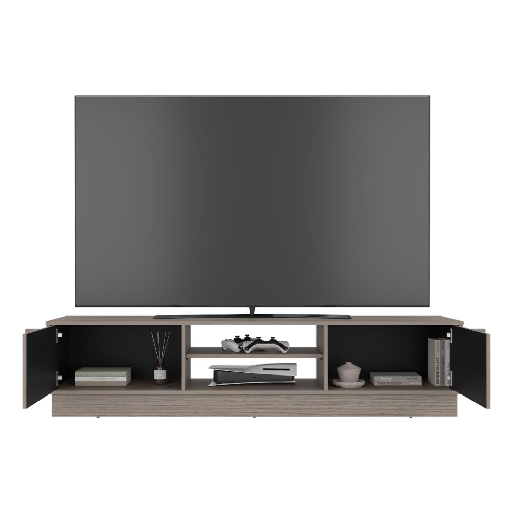 Mesa para TV Caobe, Positano y Wengue, para Televisor de hasta 75 Pulgadas con Cuatro Puertas