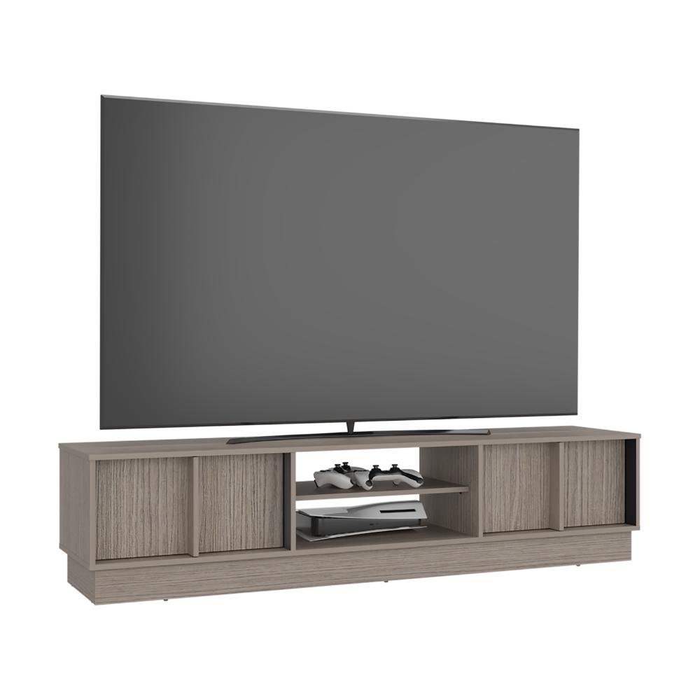 Mesa para TV Caobe, Positano y Wengue, para Televisor de hasta 75 Pulgadas con Cuatro Puertas