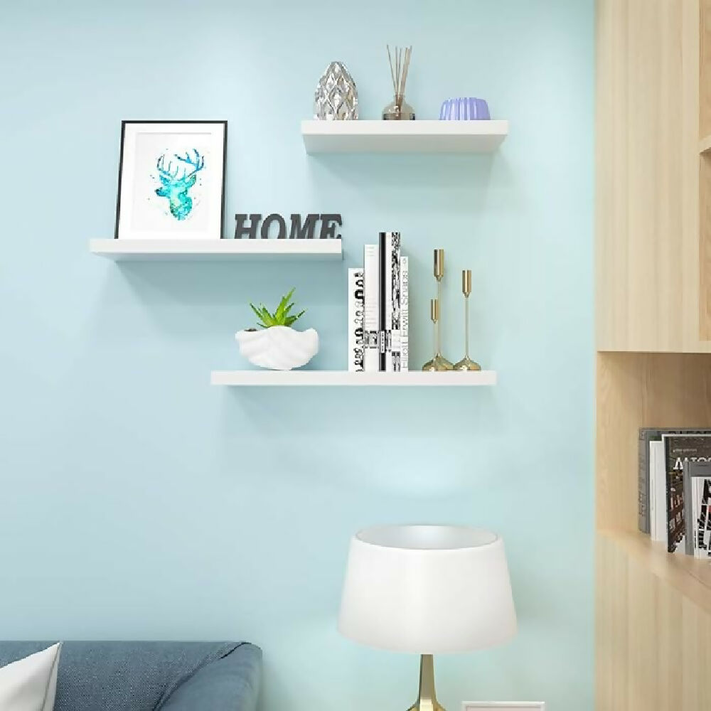 Set De 3 Repisas Lineales Flotantes blanco