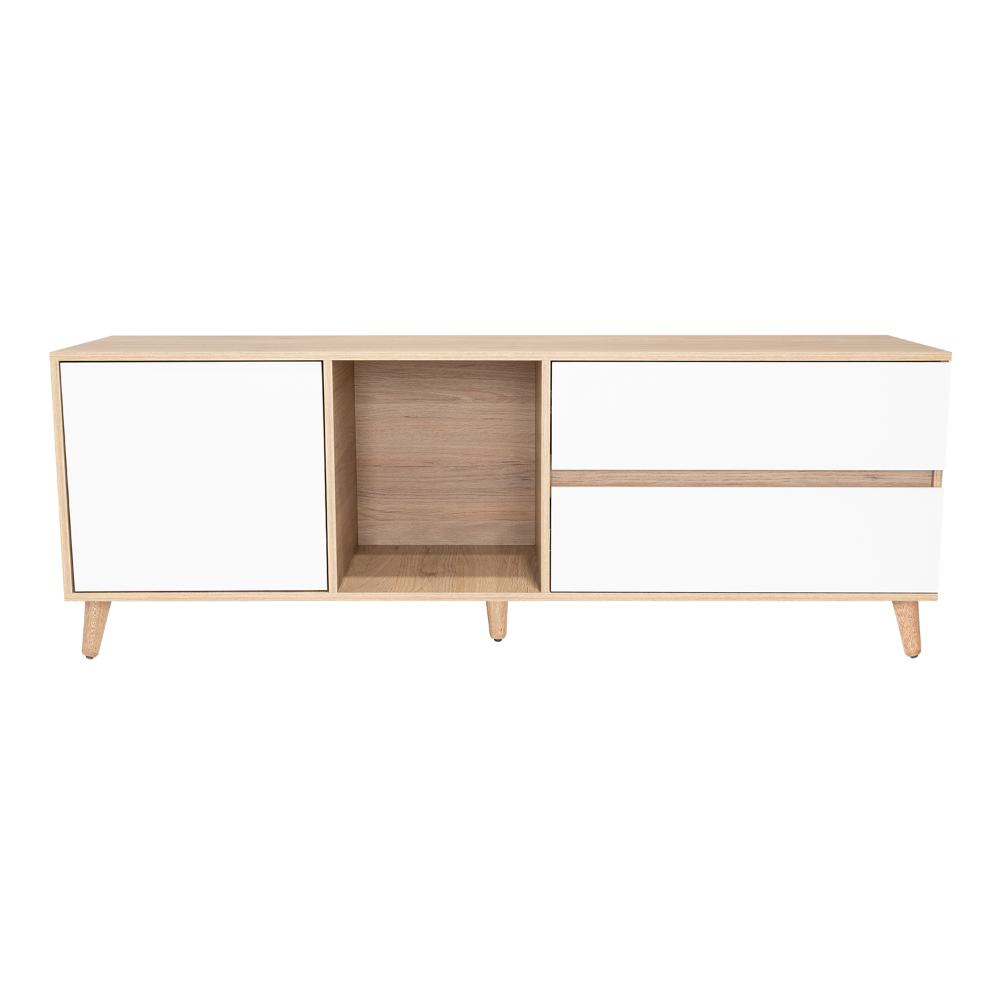 Mesa para TV Bored, Cartagena y Blanco, con Espacio para Televisor de hasta 60 Pulgadas