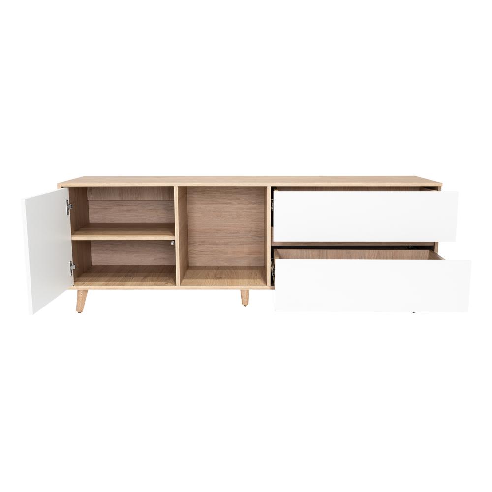 Mesa para TV Bored, Cartagena y Blanco, con Espacio para Televisor de hasta 60 Pulgadas