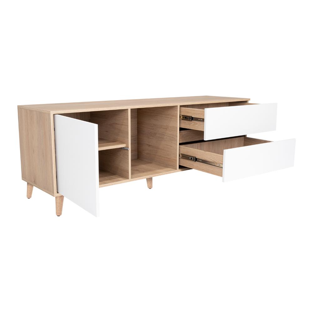 Mesa para TV Bored, Cartagena y Blanco, con Espacio para Televisor de hasta 60 Pulgadas