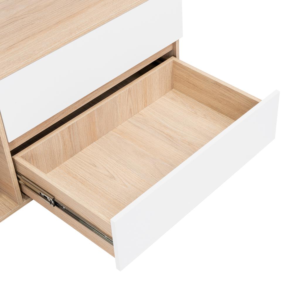 Mesa para TV Bored, Cartagena y Blanco, con Espacio para Televisor de hasta 60 Pulgadas