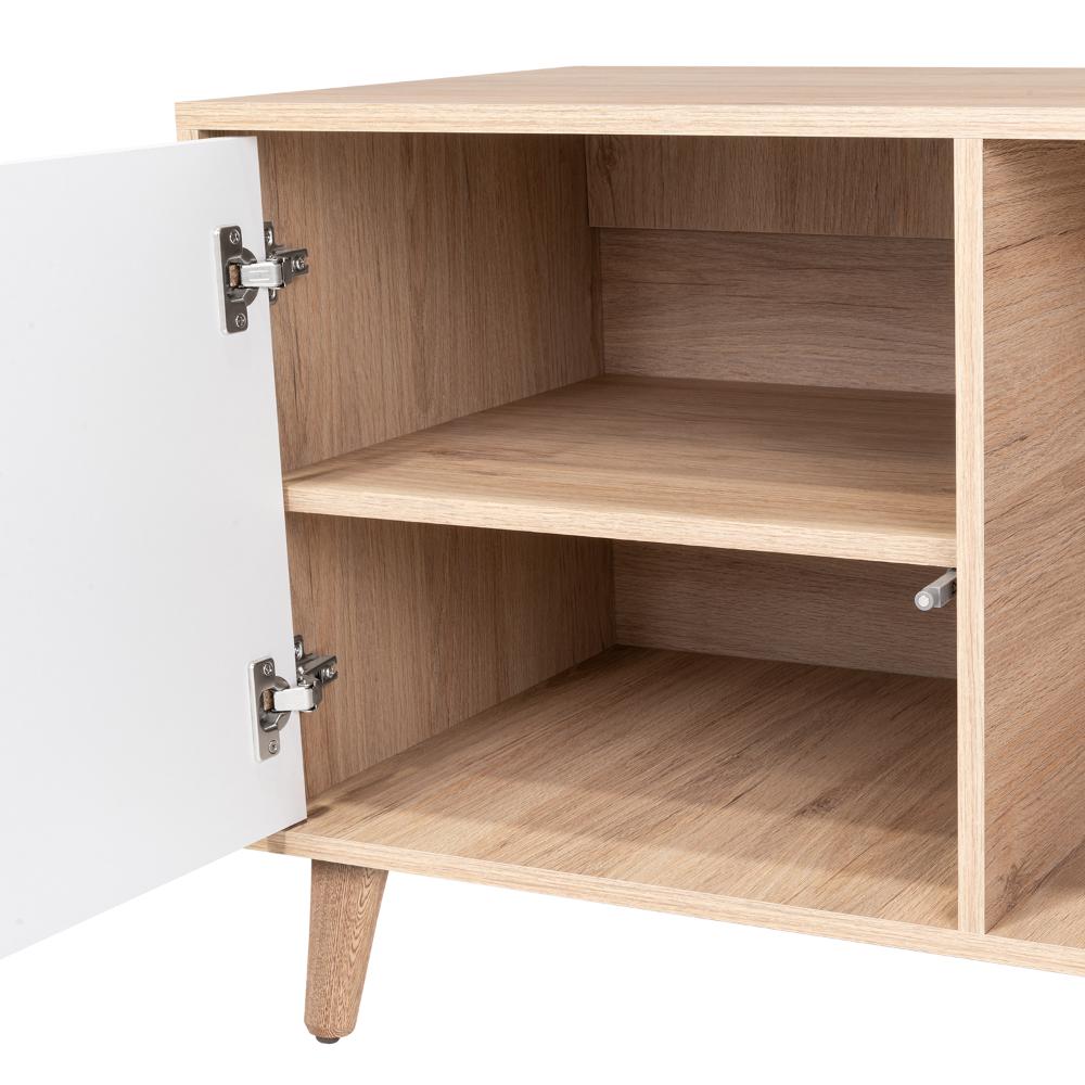 Mesa para TV Bored, Cartagena y Blanco, con Espacio para Televisor de hasta 60 Pulgadas
