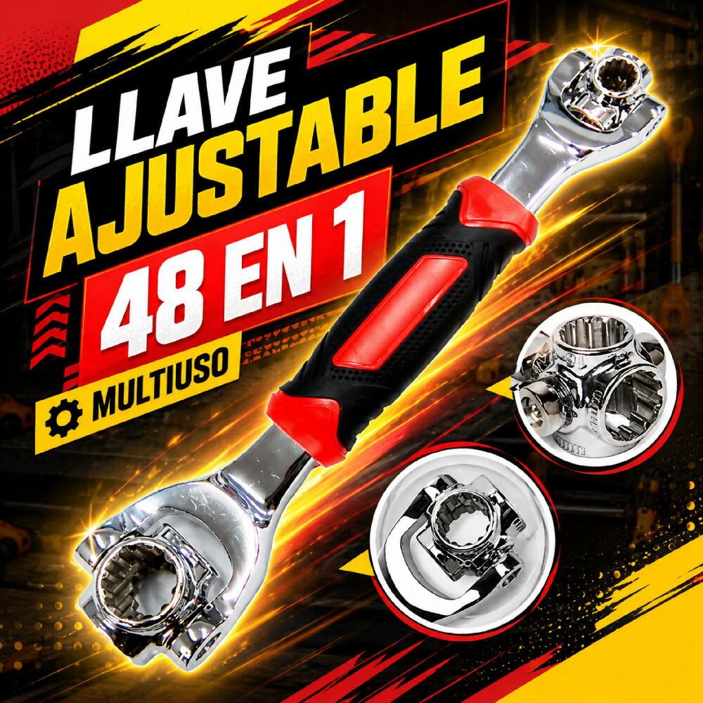 Herramienta Llave Universal Ajustable 48 En 1 Compacta Para Reparaciones