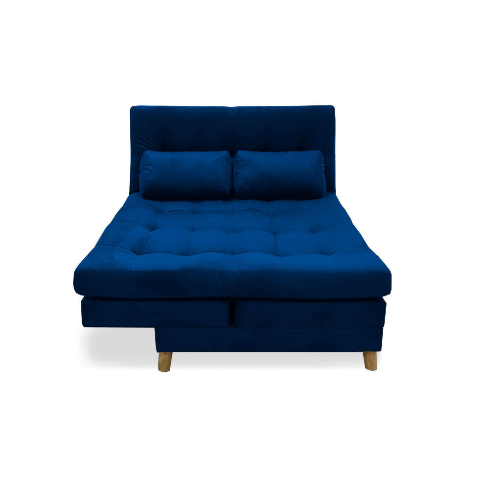 Sofacama Bieri 5 posiciones Reclinable Azul Petróleo