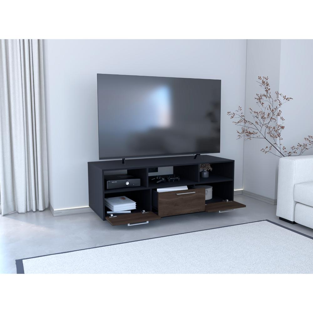 Mesa Para Tv Wema, Wengue y Chocolate, con Espacio Para Televisor y varios entrepaños