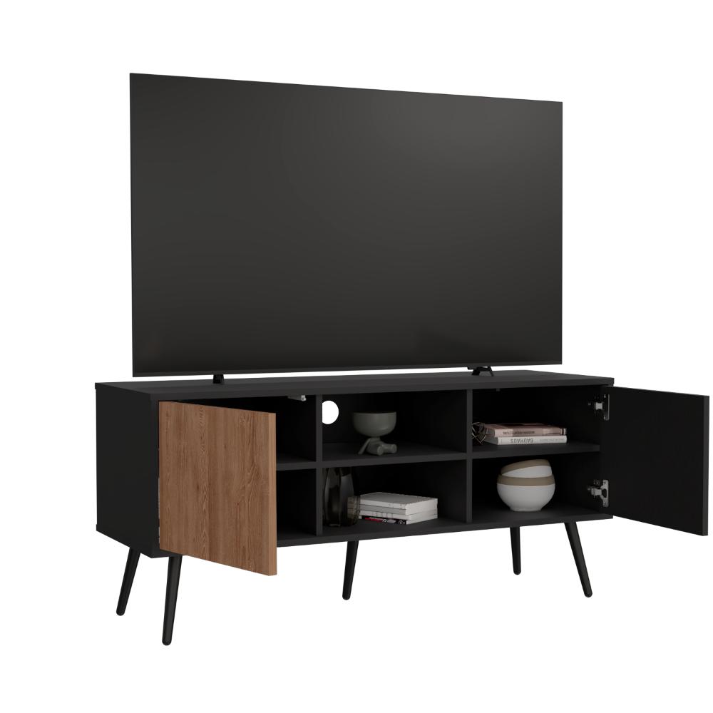 Mesa Para TV Mirabella, Wengue y Miel, Con dos puertas para tv 55"