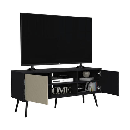 Mesa Para TV Mirabella, Wengue y Toquilla, Con dos puertas para tv 55"