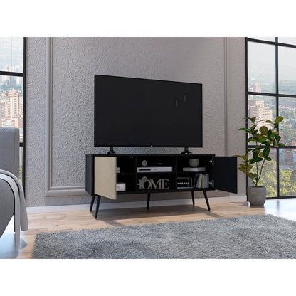 Mesa Para TV Mirabella, Wengue y Toquilla, Con dos puertas para tv 55"