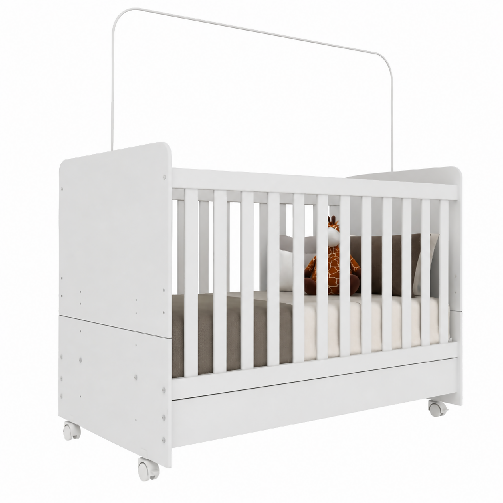 Cuna Para Bebé Convertible Blanca En Cama Infantil Con colchón