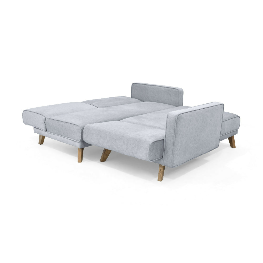 Sofa Cama en L Chelsea Derecho 265x160x76 Tela Plata