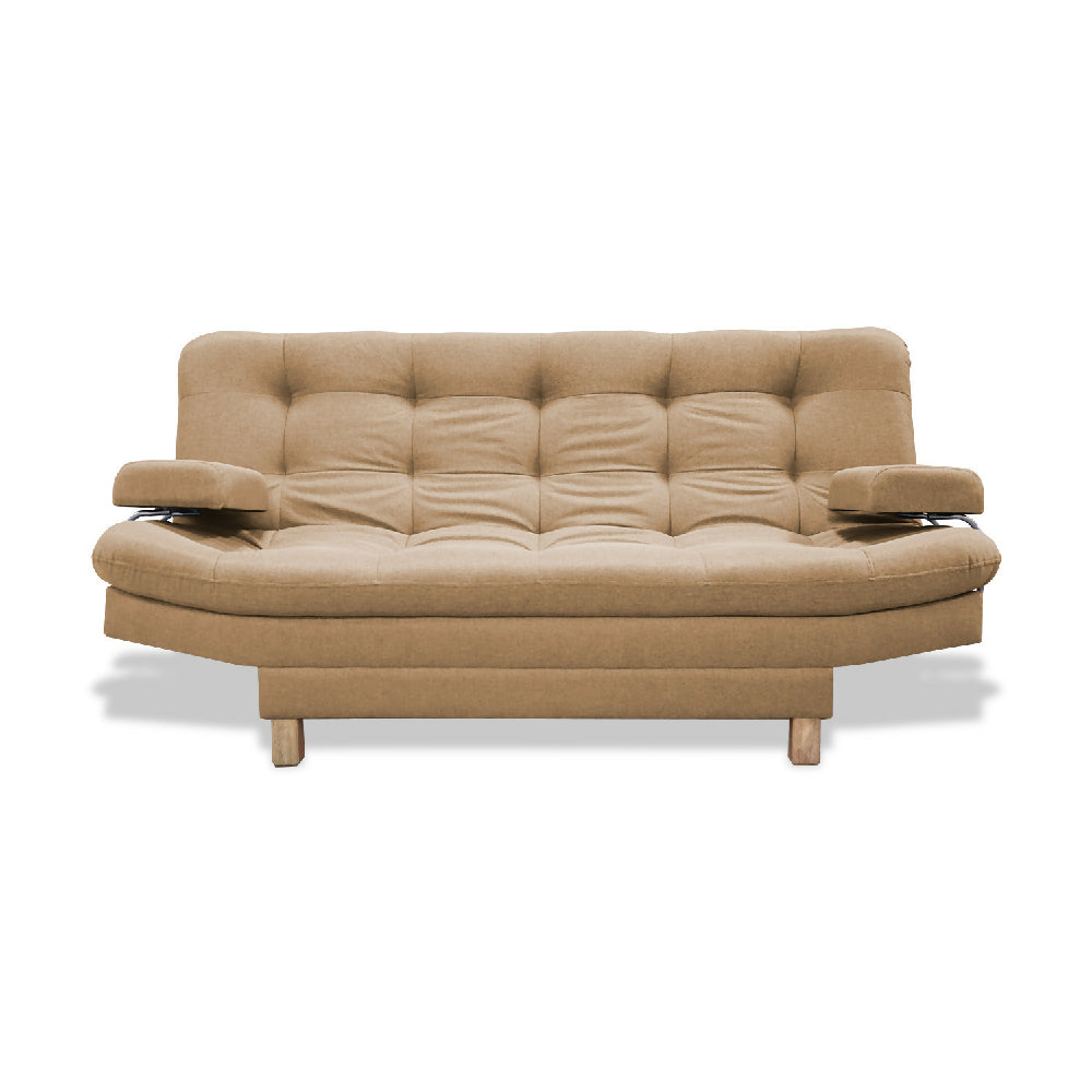 Sofacama Brunner 3 Posiciones Con Brazos extraíbles Camel + Cojines Decorativos