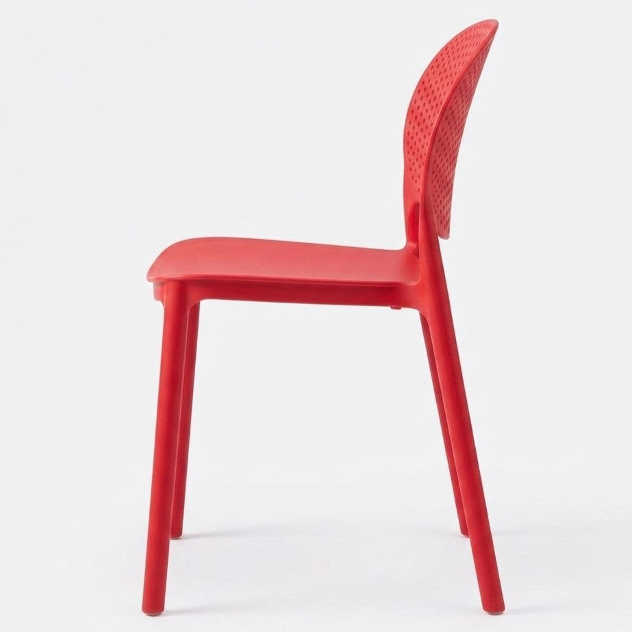 Set de 2 Sillas Florida, Color Rojo, con Espaldar y Diseño Moderno