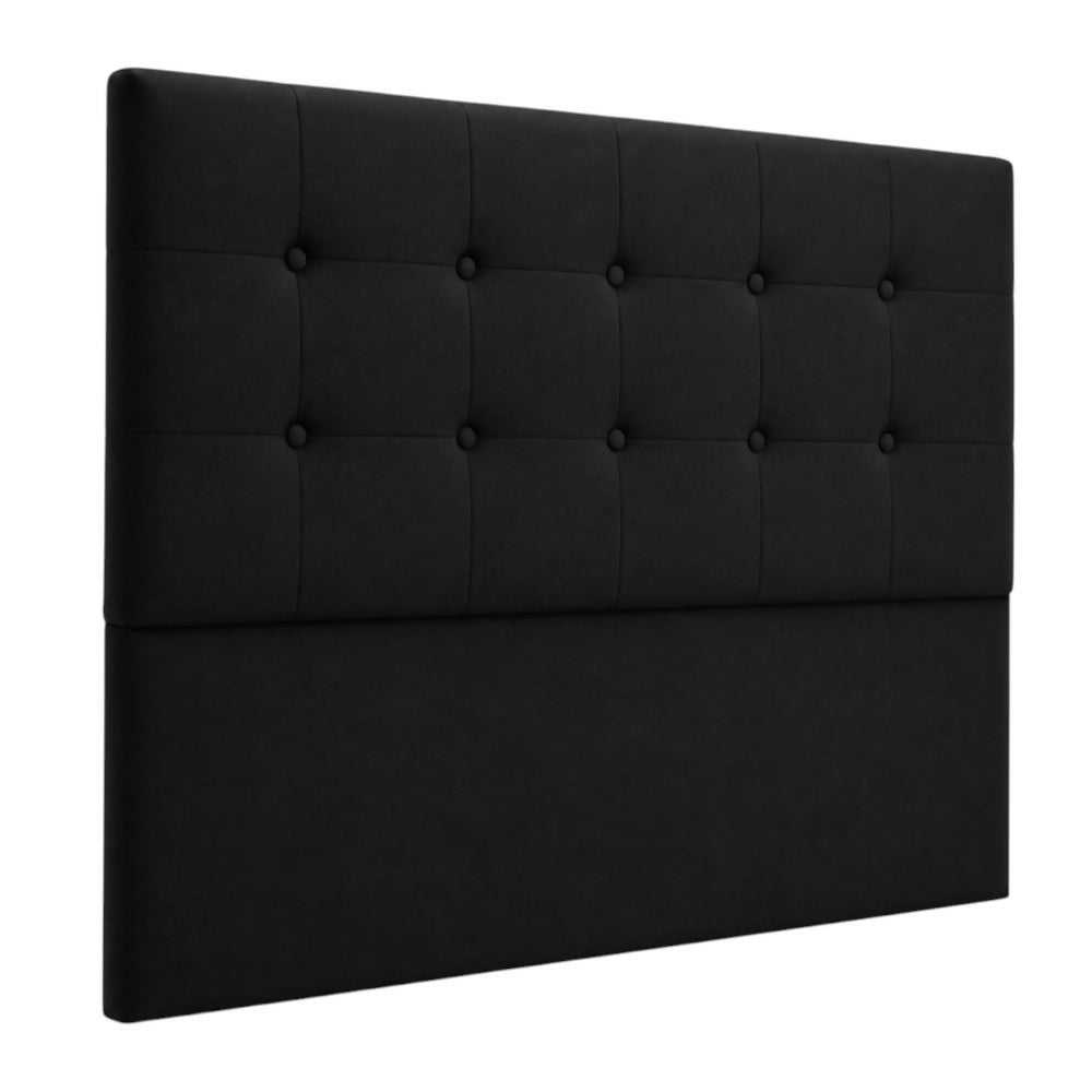 Cabecero Queen 160x60+55 Cuadros Grandes Negro Tela