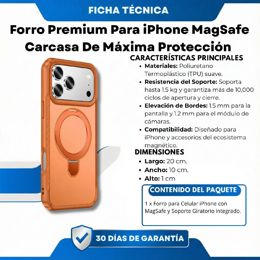 Forro Premium Para iPhone MagSafe Carcasa De Máxima Protección Iphone 17 Pro
