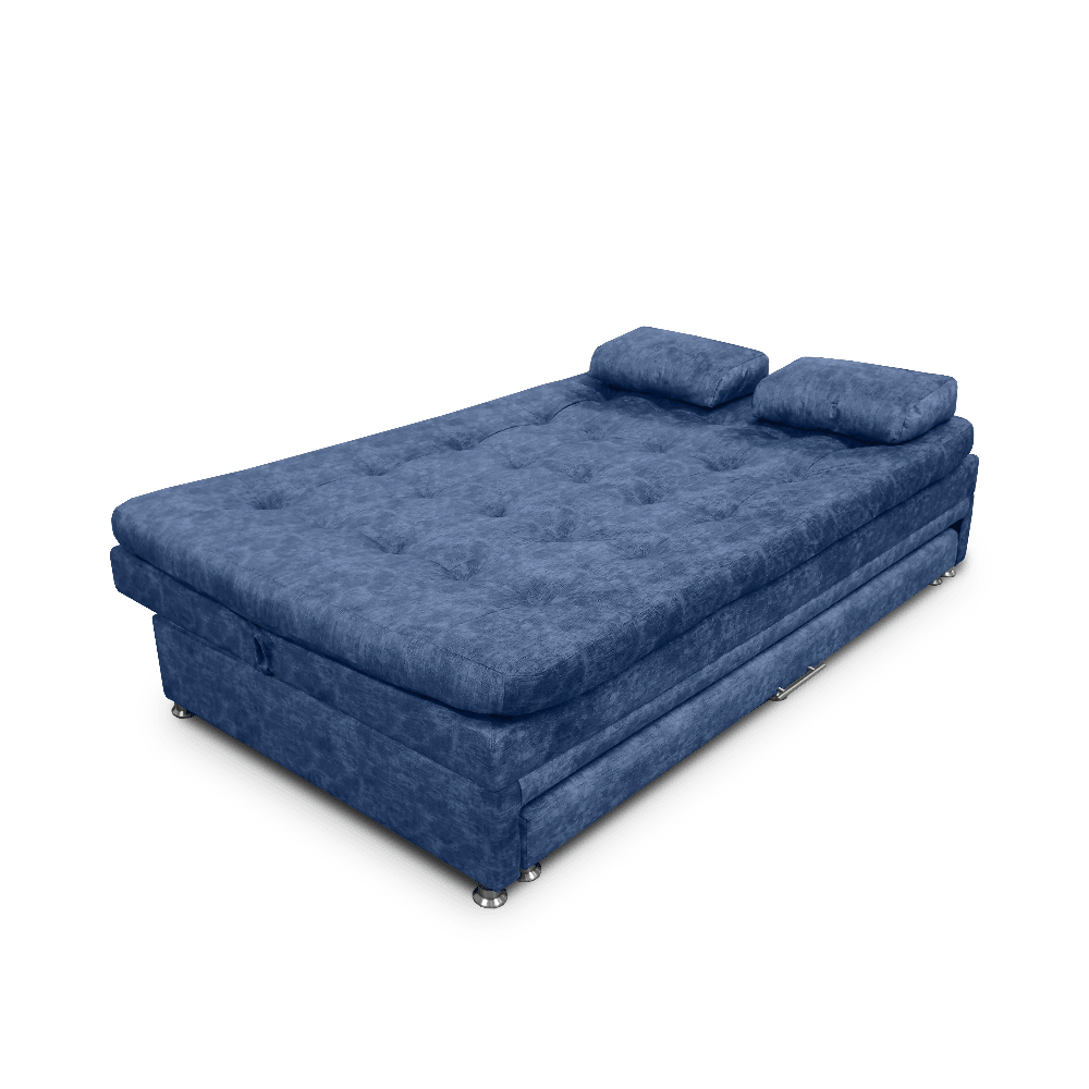 Sofa cama Nido Tarima Olsen Tela Azul - Incluye Cojines