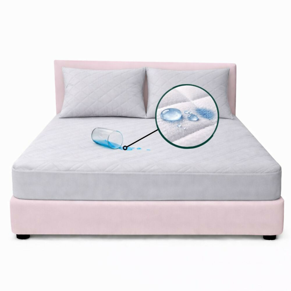 Combo protector colchon doble antifluido gris 140x190cm