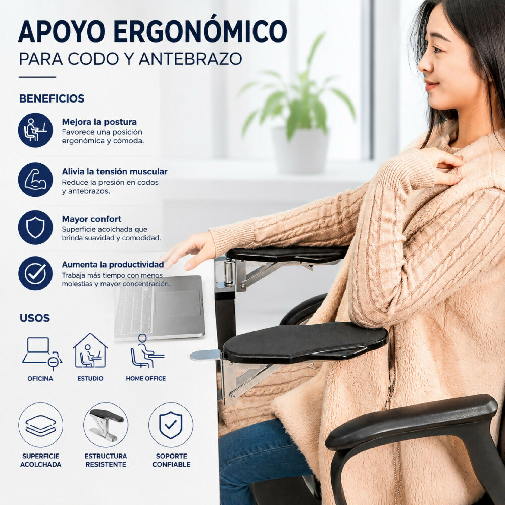 Soporte De Antebrazo Ergonómico SL3 Apoyo Para Escritorio Y Computador